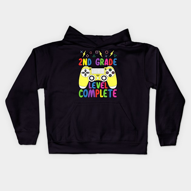 2nd Grade Level Complete Funny Gamer Shirt Last Day of School 2020 Graduation Kids Hoodie by FONSbually